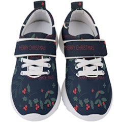 Merry Christmas Holiday Pattern  Kids  Velcro Strap Shoes by artworkshop