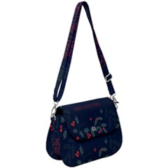 Merry Christmas Holiday Pattern  Saddle Handbag by artworkshop