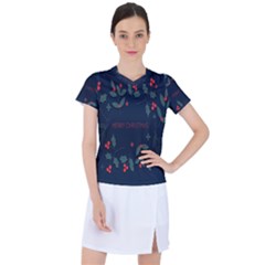 Merry Christmas Holiday Pattern  Women s Sports Top by artworkshop