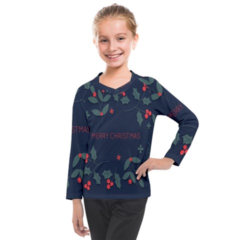 Merry Christmas Holiday Pattern  Kids  Long Mesh Tee by artworkshop