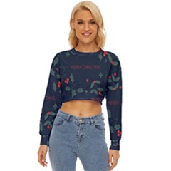 Merry Christmas Holiday Pattern  Lightweight Long Sleeve Sweatshirt by artworkshop