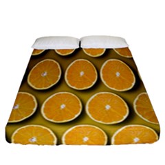 Orange Slices Cross Sections Pattern Fitted Sheet (california King Size) by artworkshop