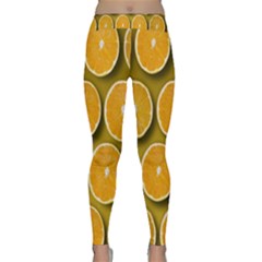 Orange Slices Cross Sections Pattern Classic Yoga Leggings by artworkshop