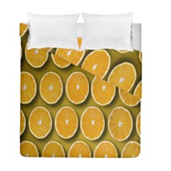 Orange Slices Cross Sections Pattern Duvet Cover Double Side (full/ Double Size) by artworkshop