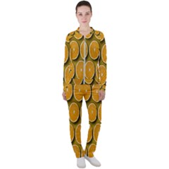 Orange Slices Cross Sections Pattern Casual Jacket And Pants Set by artworkshop