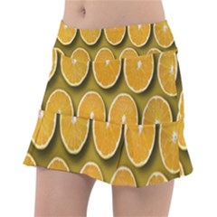 Orange Slices Cross Sections Pattern Classic Tennis Skirt by artworkshop