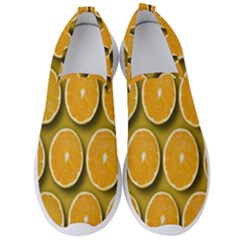 Orange Slices Cross Sections Pattern Men s Slip On Sneakers by artworkshop