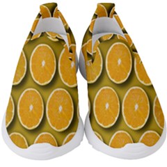 Orange Slices Cross Sections Pattern Kids  Slip On Sneakers by artworkshop