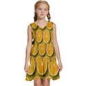 Orange Slices Cross Sections Pattern Kids  Sleeveless Tiered Mini Dress View1