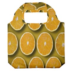 Orange Slices Cross Sections Pattern Premium Foldable Grocery Recycle Bag by artworkshop