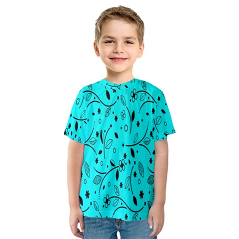 Flower Texture Textile Kids  Sport Mesh Tee by artworkshop