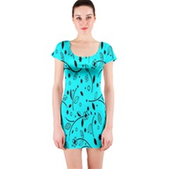 Flower Texture Textile Short Sleeve Bodycon Dress by artworkshop