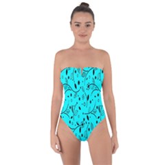 Flower Texture Textile Tie Back One Piece Swimsuit by artworkshop