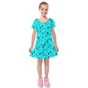 Flower Texture Textile Kids  Short Sleeve Velvet Dress View1