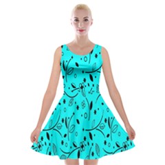 Flower Texture Textile Velvet Skater Dress by artworkshop