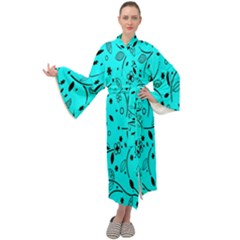 Flower Texture Textile Maxi Velour Kimono by artworkshop