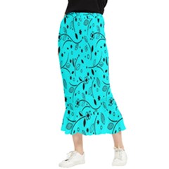 Flower Texture Textile Maxi Fishtail Chiffon Skirt by artworkshop