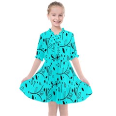 Flower Texture Textile Kids  All Frills Chiffon Dress by artworkshop