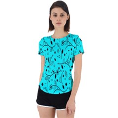 Flower Texture Textile Back Cut Out Sport Tee by artworkshop