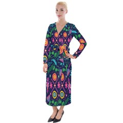 Pattern Nature Design  Velvet Maxi Wrap Dress by artworkshop