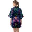 Pattern Nature Design  Half Sleeve Satin Kimono  View2