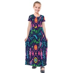 Pattern Nature Design  Kids  Short Sleeve Maxi Dress by artworkshop