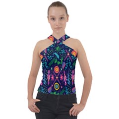 Pattern Nature Design  Cross Neck Velour Top by artworkshop