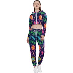 Pattern Nature Design  Cropped Zip Up Lounge Set by artworkshop