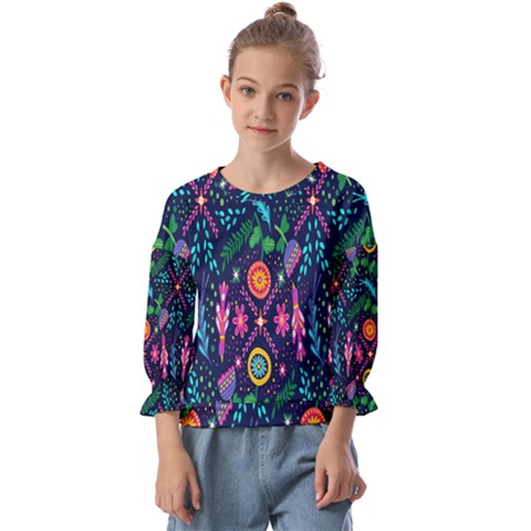 Pattern Nature Design  Kids  Cuff Sleeve Top by artworkshop