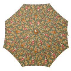 Pattern Seamless Gingerbread Christmas Decorative Straight Umbrellas by artworkshop