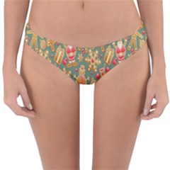 Pattern Seamless Gingerbread Christmas Decorative Reversible Hipster Bikini Bottoms by artworkshop