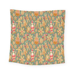 Pattern Seamless Gingerbread Christmas Decorative Square Tapestry (small) by artworkshop