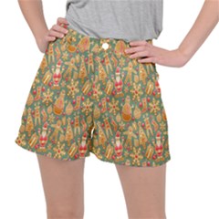 Pattern Seamless Gingerbread Christmas Decorative Ripstop Shorts by artworkshop