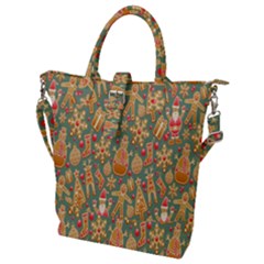 Pattern Seamless Gingerbread Christmas Decorative Buckle Top Tote Bag by artworkshop