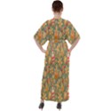 Pattern Seamless Gingerbread Christmas Decorative V-Neck Boho Style Maxi Dress View2