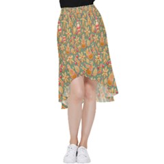 Pattern Seamless Gingerbread Christmas Decorative Frill Hi Low Chiffon Skirt by artworkshop