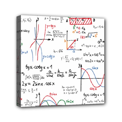 Math Formula Pattern Mini Canvas 6  X 6  (stretched) by Wegoenart