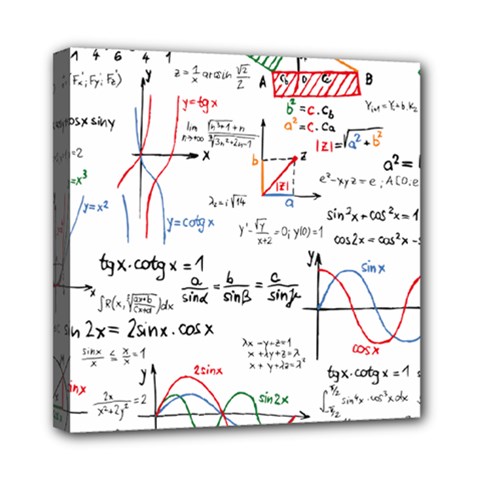 Math Formula Pattern Mini Canvas 8  X 8  (stretched) by Wegoenart