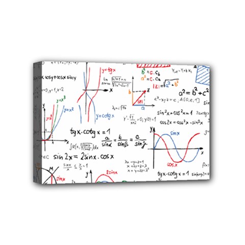 Math Formula Pattern Mini Canvas 6  X 4  (stretched) by Wegoenart