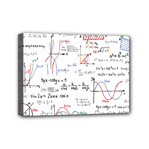 Math Formula Pattern Mini Canvas 7  X 5  (stretched) by Wegoenart