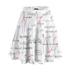 Math Formula Pattern High Waist Skirt by Wegoenart