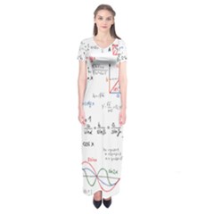 Math Formula Pattern Short Sleeve Maxi Dress by Wegoenart