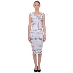 Math Formula Pattern Sleeveless Pencil Dress by Wegoenart