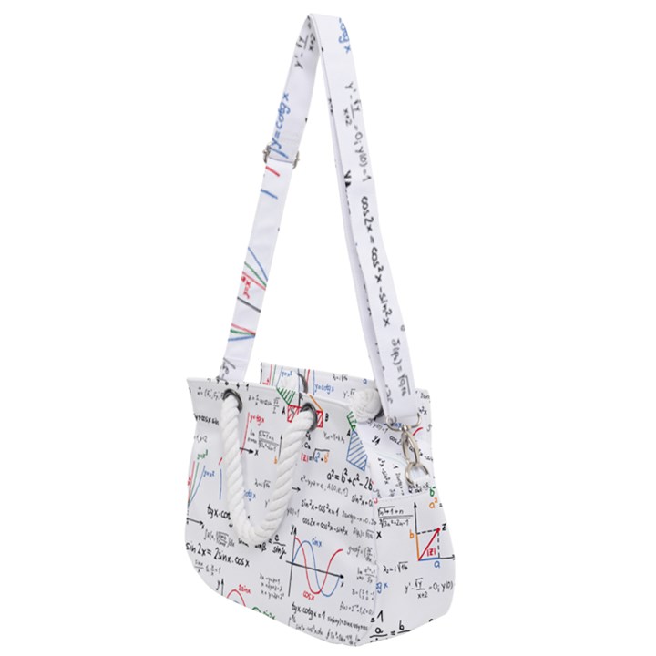 Math Formula Pattern Rope Handles Shoulder Strap Bag