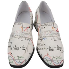 Math Formula Pattern Women s Chunky Heel Loafers by Wegoenart