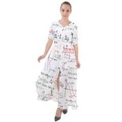 Math Formula Pattern Waist Tie Boho Maxi Dress by Wegoenart