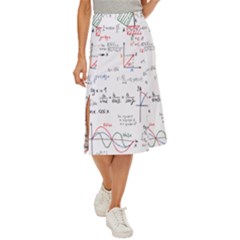 Math Formula Pattern Midi Panel Skirt by Wegoenart