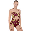 Illustration Art Pattern Design Painting- Scallop Top Cut Out Swimsuit View1