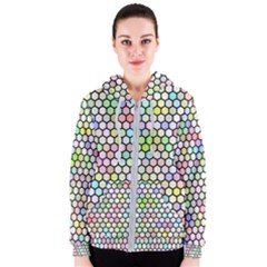 Honeycomb Art Pattern Design Background Women s Zipper Hoodie by Wegoenart