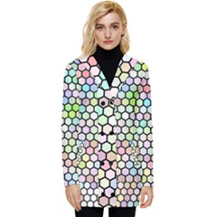 Honeycomb Art Pattern Design Background Button Up Hooded Coat  by Wegoenart